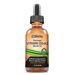 MAX Absorption Plant-Based Vitamin D3 + K2 (MK-7) Liquid Drops with MCT Oil, Peppermint Flavor, Helps Support Strong Bones and Healthy Heart