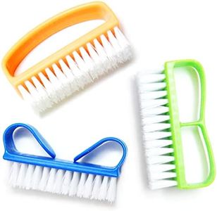 Luxxii (3 Pack) Color Handle Grip Nail Brush - Fingernail Scrub Cleaning Brushes Nail Hand Scrubbing Cleaning Brush. Color may vary.