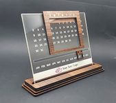 Brown Cloud Personalized Acrylic Perpetual (Never Ending, Endless) Table/Desk Calendar with Wooden Stand with Customized Message/Quote for Personal/Corporate Gift (Dcal Acry01) (Pack of 2)