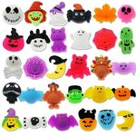 30Pcs Halloween Mochi Squishy Toys, Halloween Party Favors Pack Squishy Toys Gifts for Kids Halloween Treat Goody Bags Filler Stress Relief Toys