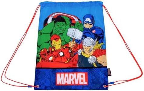 Marvel Avengers Mochila de Gimnasio, Mochila Escolar, Mochila Cuerdas Infantil, Bolsa de Equipaje, Mochila Saco de Viaje, Regalo para Niños