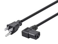 Monoprice 107680 6-Feet 16AWG Right Angle Power Cord Cable with 3 Conductor PC Power Connector Socket C13/5-15P, Black