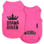 Parisian Pet Dog Cat Clothes Tee Shirts Drama Queen T-Shirt, XXSmall