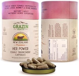 GRAZIN HEALTH - Her Power Female Enhancement Capsules 2900mg Per Serving (180 Count) | Freeze-Dried Female Reproductive Tissue, Liver, Kidney & Bone Marrow | 100% Grass-Fed New Zealand Sourced