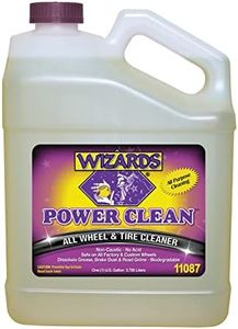 Wizards Power Clean Wheel and Tire Cleaner - Non Caustic and No Acid Biodegradable Interior Cleaning Supplies - Safe on All Kinds of Wheels - Dissolves Grease, Brake Dust and Road Grime - 1 Gallon