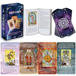 IXIGER Tarot Cards for Beginners with Meanings on Them,tarot cards and book set,Learning Tarot Deck Fortune Telling Game with Keywords, Chakra, Planet, Zodiac, Element, Yes/No, Affirmations.