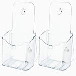 tiggell 2 Pack Acrylic Brochure Holder Literature Holders Clear Flyer Card Magazine Pamphlet Holder Booklet Display Stand Desk Wall Mount Trifold Holder Countertop Organizer