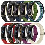 Nidoujin 10 Pack Bands Compatible for Fitbit Luxe Bands for Women Men,Adjustable Breathable Soft Elastic Wristband Sports Replacement Straps for Fitbit Luxe/Luxe Special Edition Fitness Tracker