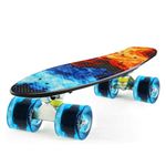 STRAUSS Cruiser FP Skateboard | Penny Skateboard | Casterboard | Hoverboard | Cruiser Fibre Skateboard | Anti-Skid Board with ABEC-7 High Precision Bearings | Ideal for 8 Years and Above (22 X 6 Inch)