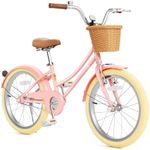 Glaf Girls Bike with Training Wheels Toddler Kids Bike for 2-12 Years Old 12 14 16 18 20 Inch Children Cruiser Bicycle with Adjustable Seat and Handlebar (Pink, 20 Inch with Kickstand)