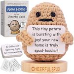 Housewarming Gifts for New Home - Cute Crochet Positive Potato with 30 Cheerful Signs - House Warming Gift for New Apartment - 1st First Time Homeowners Welcome Home Gift Idea for Neighbors or Friends