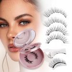Magnetic Eyelashes with Applicator 2 Pairs Reusable Soft Magnetic Lashes Kit, Natural and Dramatic Styles, Easy to Wear(style-AK8)