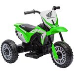 HOMCOM Honda Licensed 6V Kids Electric Motorbike, Three Wheel Ride On Motorcycle Car with Horn, Sound, for Ages 18-36 Months - Green