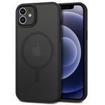 CACOE Magnetic Case for iPhone 12 & iPhone 12 Pro 2020 6.1 inch-Compatible with MagSafe & Magnetic Car Phone Mount,Anti-Fingerprint TPU Thin Phone Cases Cover Protective Shockproof (Matte Black)