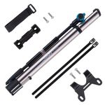 GIYO GM741 High Precision Bike Pump with Gauge - Portable Floor Pump, Durable & Lightweight for Mountain & Road Bikes, 140 PSI, Universal Valve Compatibility