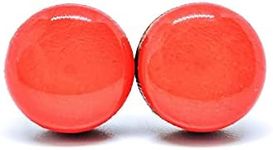 Stud Earrings, Coral, 10 mm, Round 