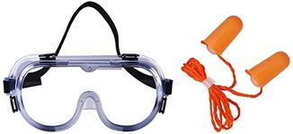 3M 1621 Polycarbonate Safety Goggles for Chemical Splash, Pack of 1,Clear 1110 Corded Foam Disposable Ear Plugs, Pack of 3,Orange AREX061 1110 Corded Foam Disposable Ear Plugs, Pack of 5