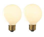 CITRA G80 E26/27 Frosted Glass LED Bulb - 4.5W COB LED Filament Edison Globe Light Bulb for Makeup Mirror Vanity Bathroom Dressing Room Home Warm White 3000K (2-Pack)