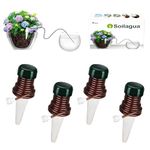 Plant Self Watering Stakes | Spikes, Automatic Watering System for Vacation, Indoor or Outdoor Plant Watering Devices, Plant Waterer | Planter Insert, Watering Plants While Away, Soilagua (4 Pack)