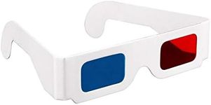 xinyee 50Pcs 3D Cardboard Glasses Red & Cyan Anaglyph White Card Glasses for 3D Viewing