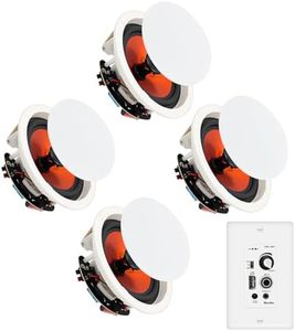 Herdio 8 Inch 800W 2-Way Bluetooth in-Ceiling Speakers - 2 Pairs Flush Mount Speakers with Wall Amplifier Receiver, Paintable Grille for Home Theater, Bedroom, Office & Barroom