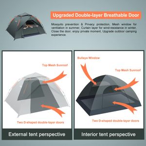 Amflip 3-Person Pop Up Camping Tent – Waterproof, Ultralight, Army Green