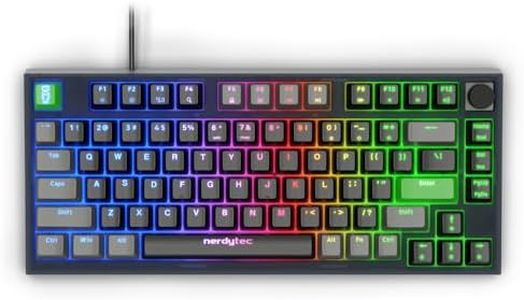 nerdytec CYKEY - Mechanical Gaming Keyboard with RGB Backlit, Wired TKL Layout with Hot-Swappable Switches and Multi-Control Knob, 75% Compact Design, for PC and Laptop Windows/Mac, with QMK/VIA