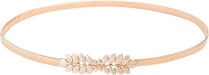 1 Piece Women's Stretchable Metal Rose Leaf Stylish Adjustable Waist Belt Kanduro for Girls, Belt for Saree, Long Gown, Western, Traditional Dress Waist Belts For Navratri and Diwali (Design 2)