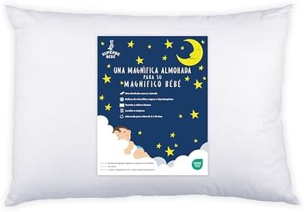 Almohada Infantil 40x60 cm de Algodón OEKO-TEX - Cojín para Bebés y Niños de 3 a 10 Años - Almohada Bebé Ideal para Siestas, Escuela Infantil y Viajes - Lavable en Lavadora - Hipoalergénica