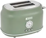 Haden Dorset 2 Slice Wide Slot Stainless Steel Toaster with Adjustable Browning Control & Non Slip Feet, Cedar Green & Chrome