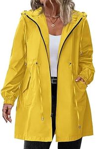 IN'VOLAND Women's Rain Jacket Plus Size Long Raincoat Lightweight Hooded Windbreaker Waterproof Jackets with Pockets