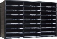 Storex Modular 24-Compartment Literature Organizer, Black