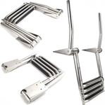 Mojiate 4-Step Telescoping Boat Ladder - Foldable 316 Stainless Steel with Handrail, 900lbs Capacity for Marine, Yacht & Pool Use