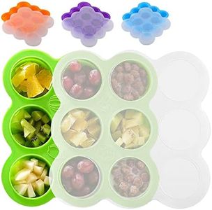 PIQIUQIU Contenitore per Alimenti per Bambini 9 cavità in Silicone, Vassoio per Alimenti Srgelati Contenitore Congelatore per Alimenti(Colore Casuale 9 x 75ml)