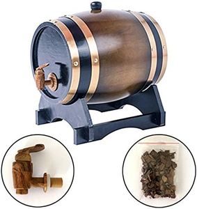 Oak Aging Whiskey Barrel 1.5L-10L Wine Keg Dispenser for Wine Whiskey Brandy Wood Pail Storage (1.5L, Brown)