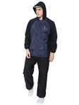 FabSeasons Lightweight Waterproof Raincoat set of Top & Bottom for Men's, with hood & Reflector at back