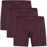 True Classic Ultra-Soft Boxer Briefs for Men Pack of 3, No-Ride Micromodal Mens Underwear. Purple, XL