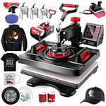 AKEYDIY 8 in 1 Heat Press Machine Professional Sublimation Machine 15" X 12" Swing Away Shirt Printing Heat Transfer Digital Industrial-Quality Heat Press Machine for T Shirts Mug Hat Plate