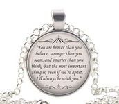 Silver Quote Motivational Necklace Pendant, Friendship Jewellery Gift Ideas for Women & Girl Friends