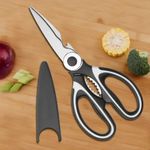 SHALVI Kitchen Scissor/Scissor/Scissor for Kitchen use/Kitchen Scisoors with Case for Home, Fish, Meat, Vegetable Cutting (Black,Multipurpose)