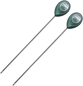 XLUX Long Probe Deep Use Soil Moisture Meter Sensor, Water Monitor Indicator, Hygrometer for Outdoor Indoor Large Pot Plants, Flower, Gardening, Farming, 2 Pack