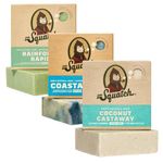 Dr. Squatch Natural Men’s Bar Soap - Cold Process Body Soap Bar with Natural Oils - Gifts for Men - Coconut Castaway, Rainforest Rapids, Coastal Mist (142g, 3 pack)