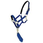 Horse Padded Headcollar Lead Rope - Comfortable Stylish Horse Printed Halter with Detachable Leadrope - Stable Yard Equipment for Pony Cob Full and Shetland