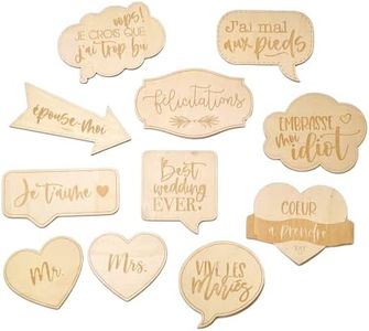 11 Accessoires en bois Photobooth mariage | Décorations de photos, Déguisement, Props, Kit Photomaton, Décoration de fête, Décoration photos mariage
