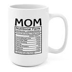 Awesome Mom Nutritional Facts Label Coffee Mug - 15 Oz Funny New Gag Novelty Gift from Daughter, Son, Husband for Birthday, Christmas, Anniversary, Valentine's Day