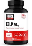 FORCE FACTOR Kelp for Iodine from Organic Kelp to Support Thyroid Health, Strengthen Immunity, and Digestion, Vegan, No Gelatin, Non-GMO 150mcg, 200 Tablets