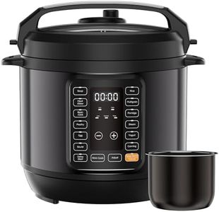 DUMOS 16-in-1 Electric Pressure Cooker, 6QT Programmable Multi Cooker with 12 One-Touch Presets, Soup Steam Yogurt and More, Ceramic Inner Pot Delay Start & Keep Warm, Includes Recipe Guide, Black