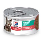 Hill's Science Diet Perfect Weight, Adult 1-6, Weight Management Support, Wet Cat Food, Salmon & Vegetables Stew, 2.9 oz Can, Case of 24