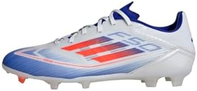 adidas F50 League Football Boots Ground, Zapatos de fútbol para terrenos firmes Unisex Adulto, FTWR White/Solar Red/Lucid Blue, 43 EU