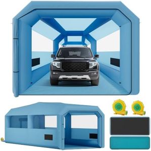 Albott 40x16.5x13.1 FT Inflatable Paint Booth with 1100W+750W Blowers, Upgrade 4-Stage Filters System & Peak Roof, Portable Paint Booth with PVC Windows for DIY, Mobile Detailing, Auto Refinish